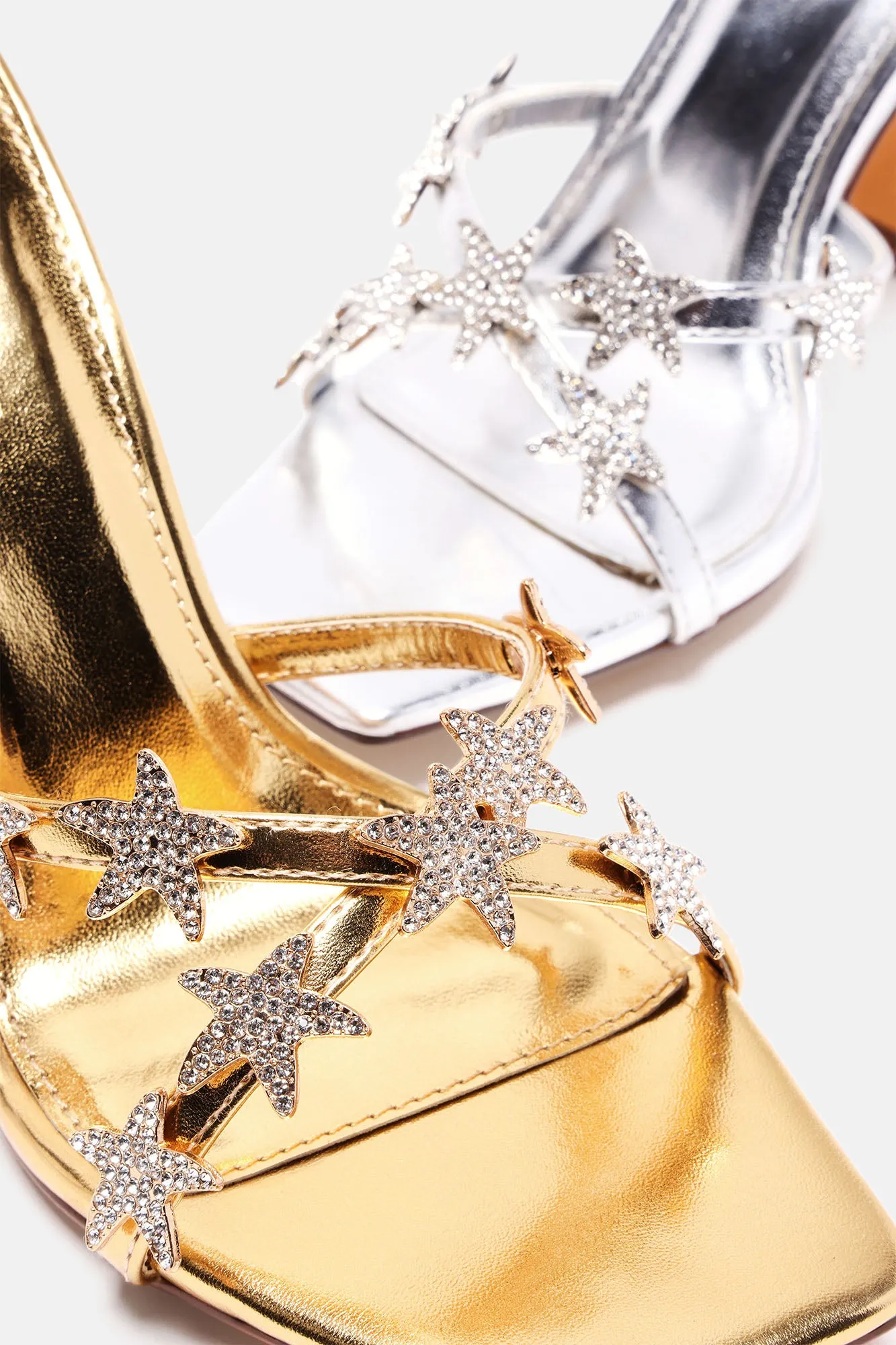 Above The Stars Heeled Sandals - Gold