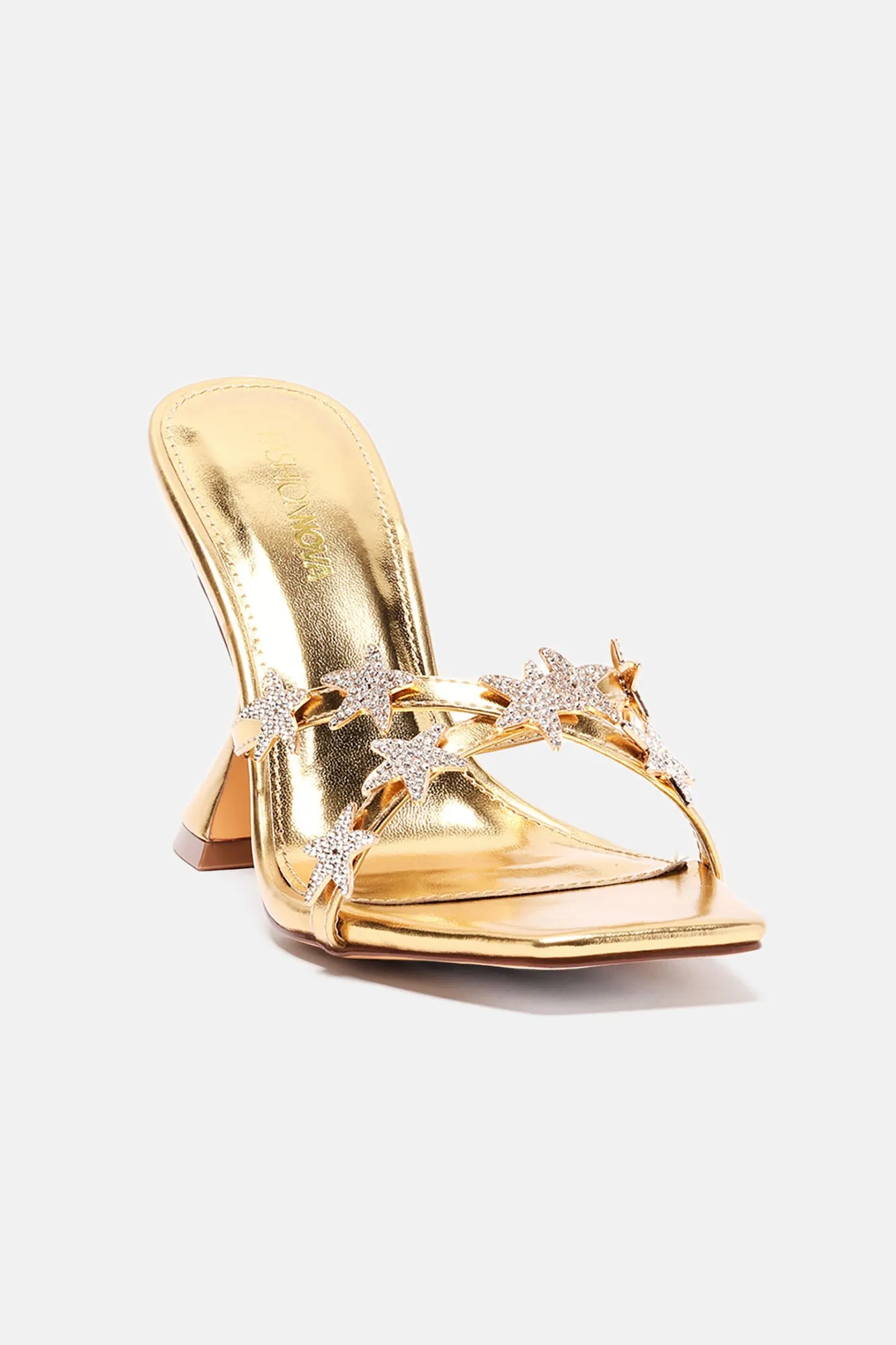 Above The Stars Heeled Sandals - Gold