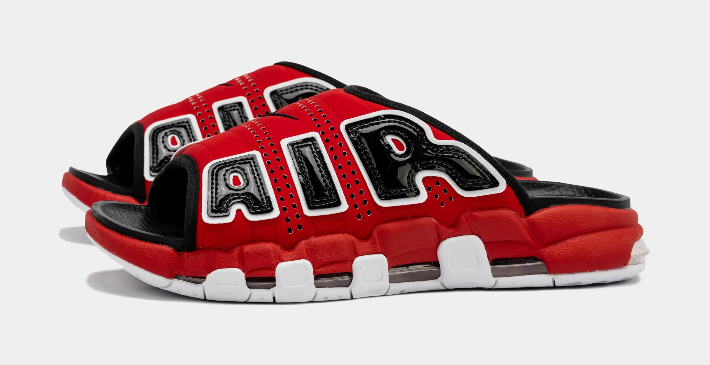 Air More Uptempo Slides Mens Sandals (Red/Black)