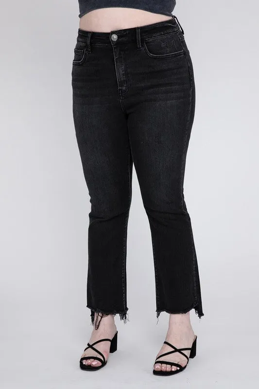 Alyssa Plus Size High Rise Crop Flare Jeans