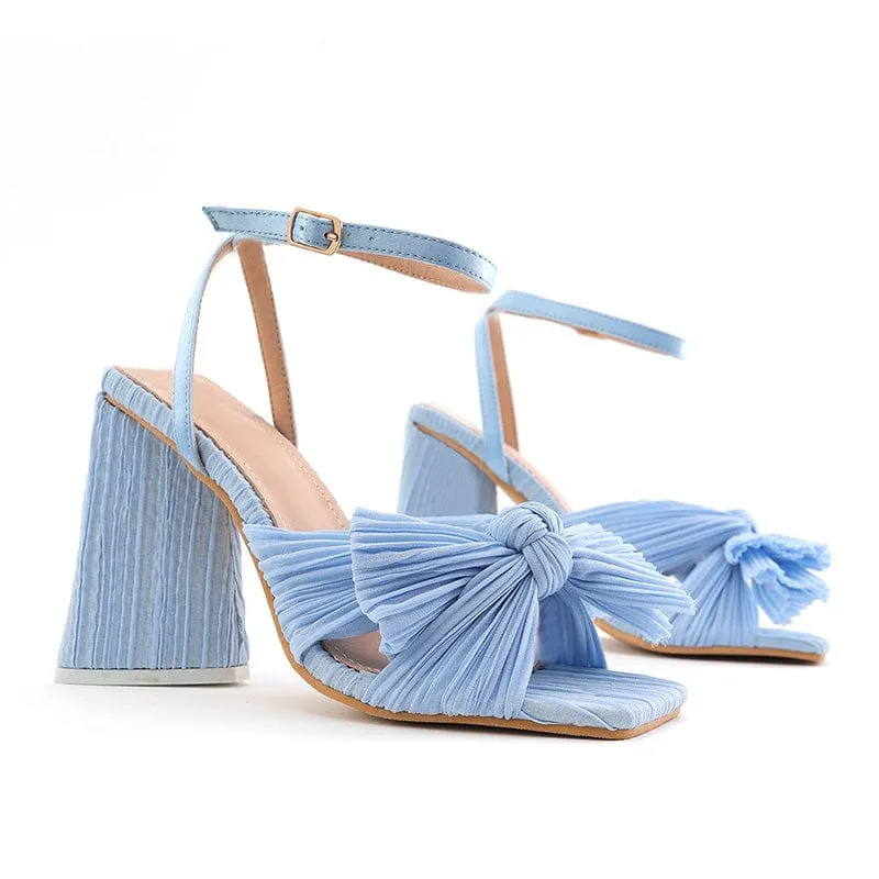 Amozae-Bow Decor Heeled Sandals