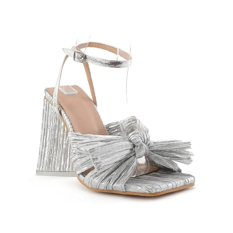 Amozae-Bow Decor Heeled Sandals