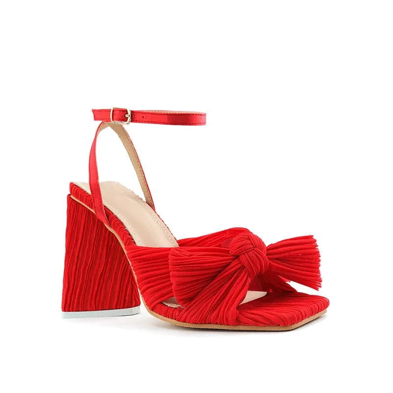 Amozae-Bow Decor Heeled Sandals