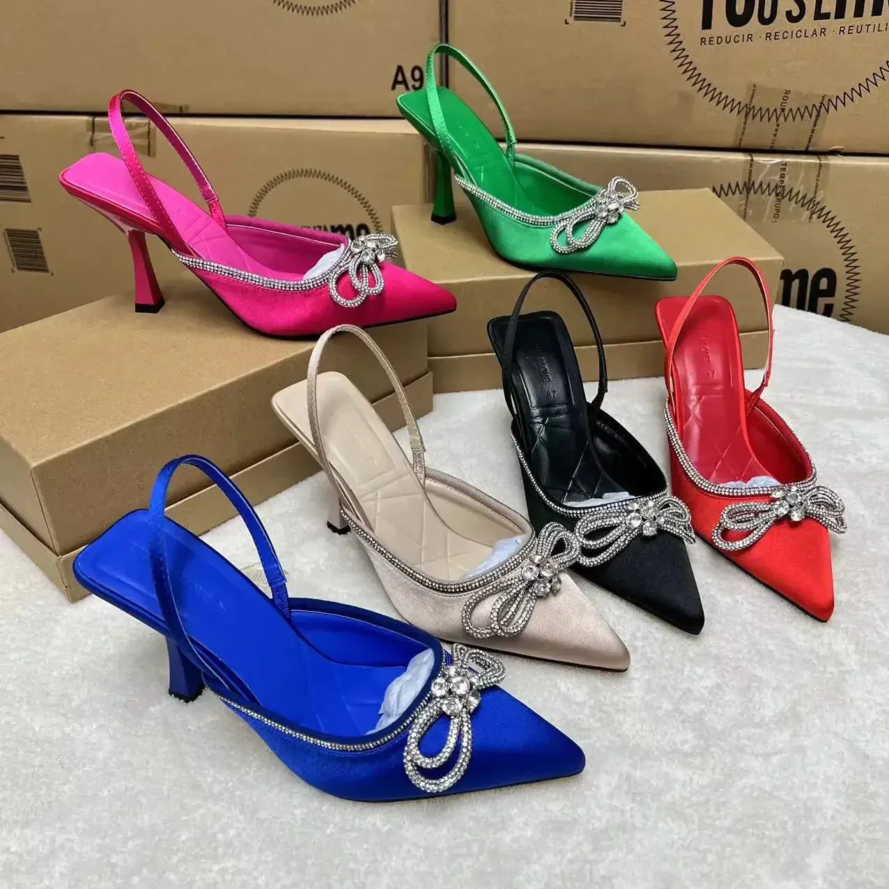 AMOZAE-- Bowknot High Heeled Sandals for Summer Sophistication