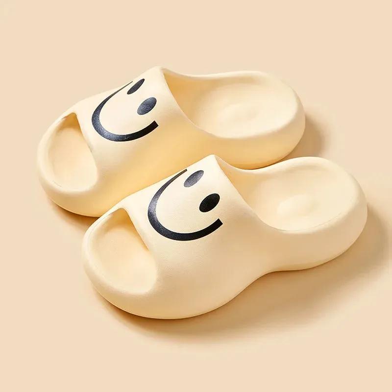 AMOZAE- - Cartoon Smile Slippers Eva Soft Sole Indoor Slides