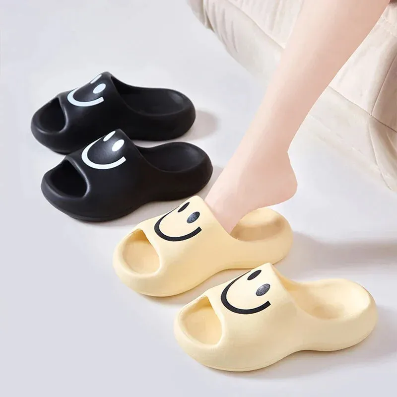 AMOZAE- - Cartoon Smile Slippers Eva Soft Sole Indoor Slides