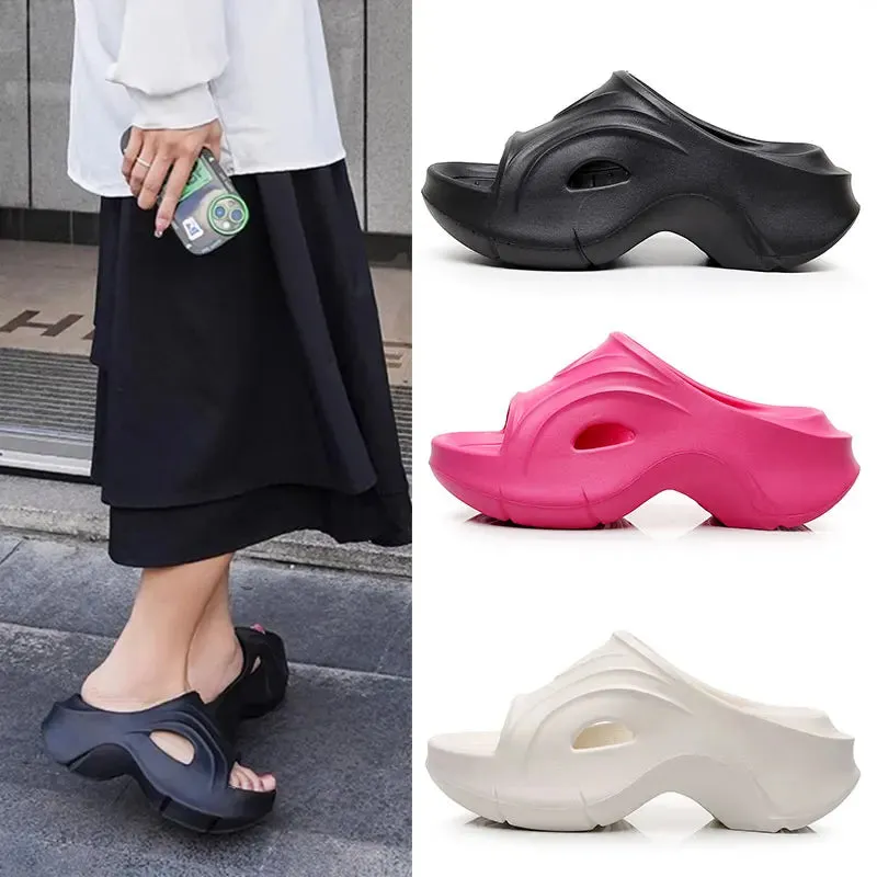 AMOZAE- - Chunky Sole Wedge Slippers