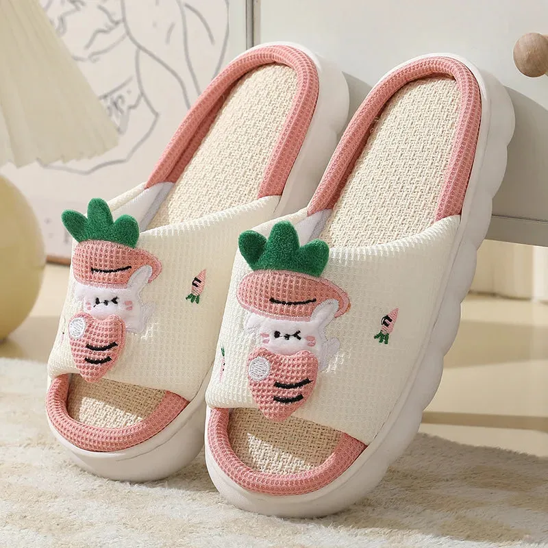 AMOZAE- - Cute Milk Cow Cotton Slippers