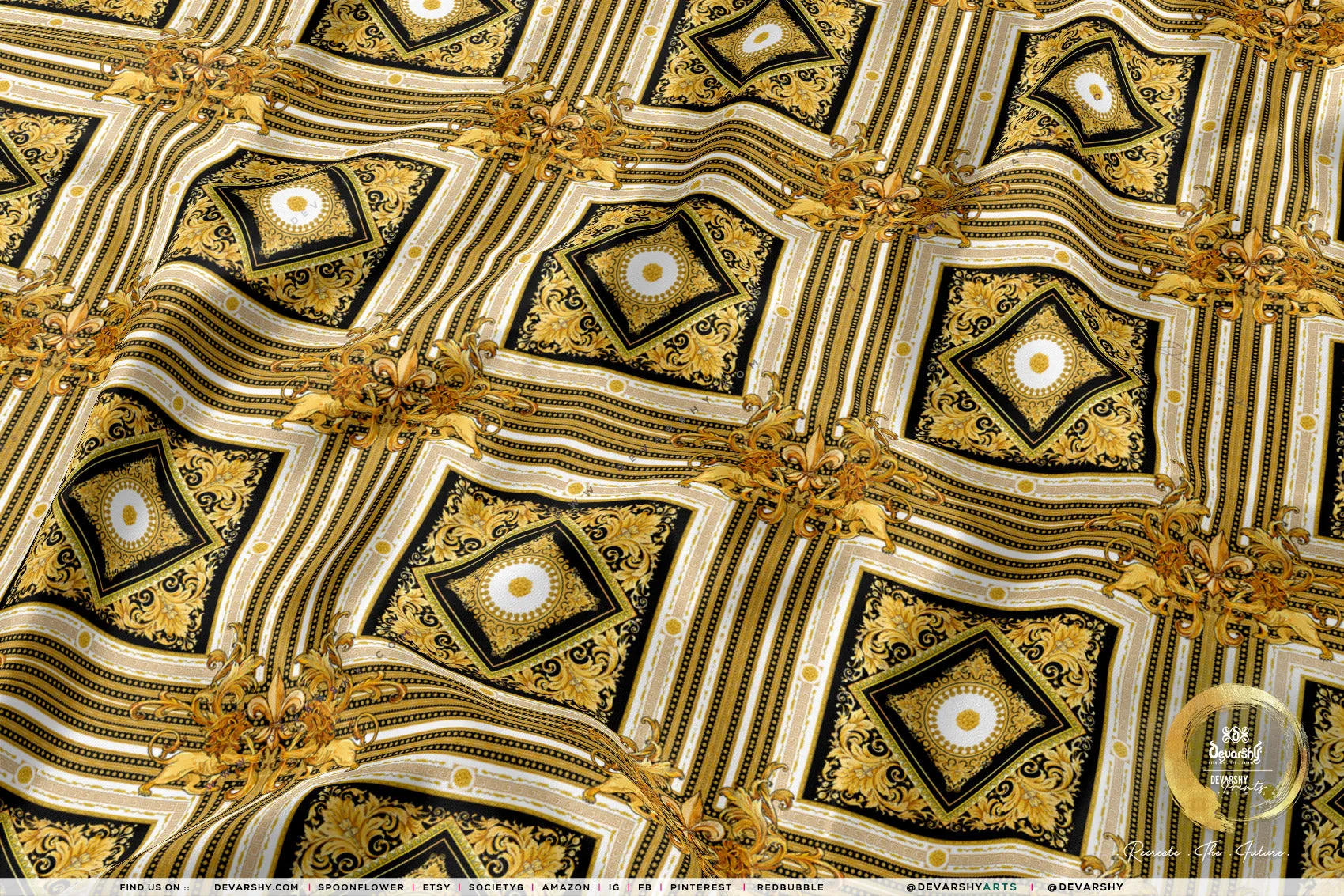 Baroque Gold Upholstery Fabric 3meters 9 Designs & 12 Furnishing Fabrics Decorative Fabric By the Yard | 021