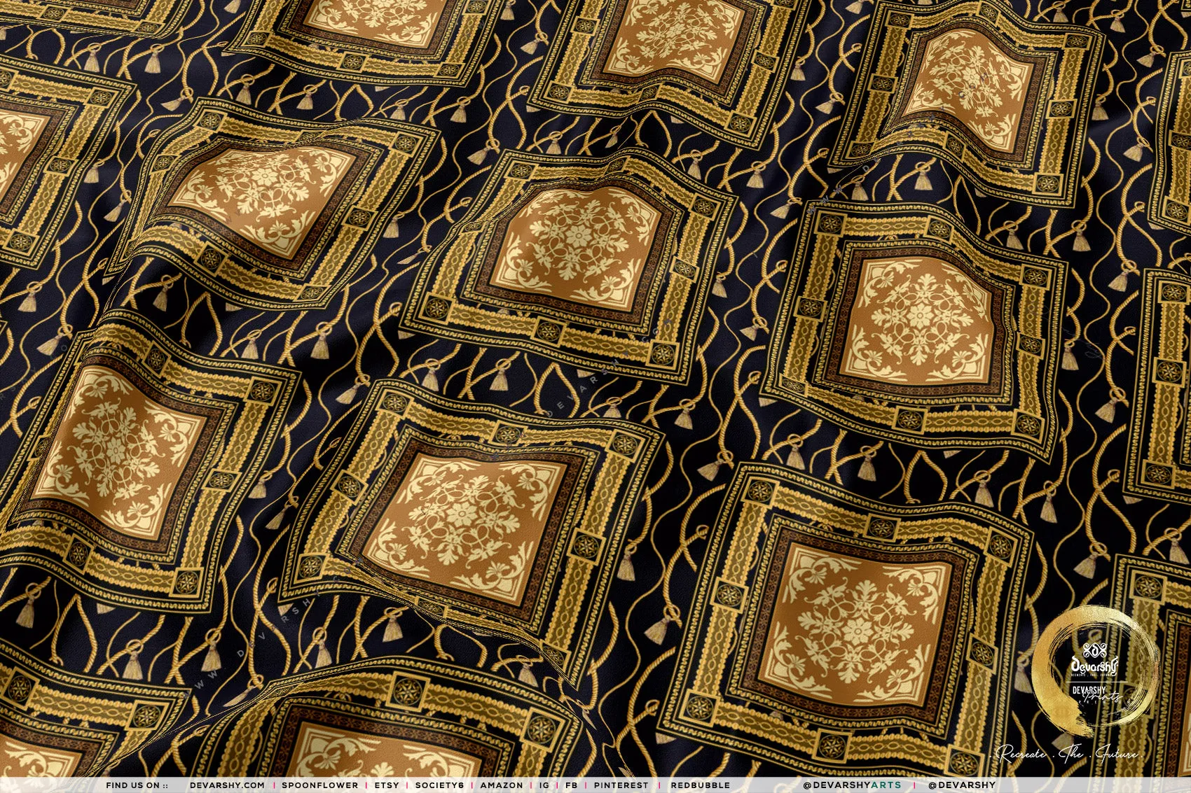 Baroque Gold Upholstery Fabric 3meters 9 Designs & 12 Furnishing Fabrics Decorative Fabric By the Yard | 021