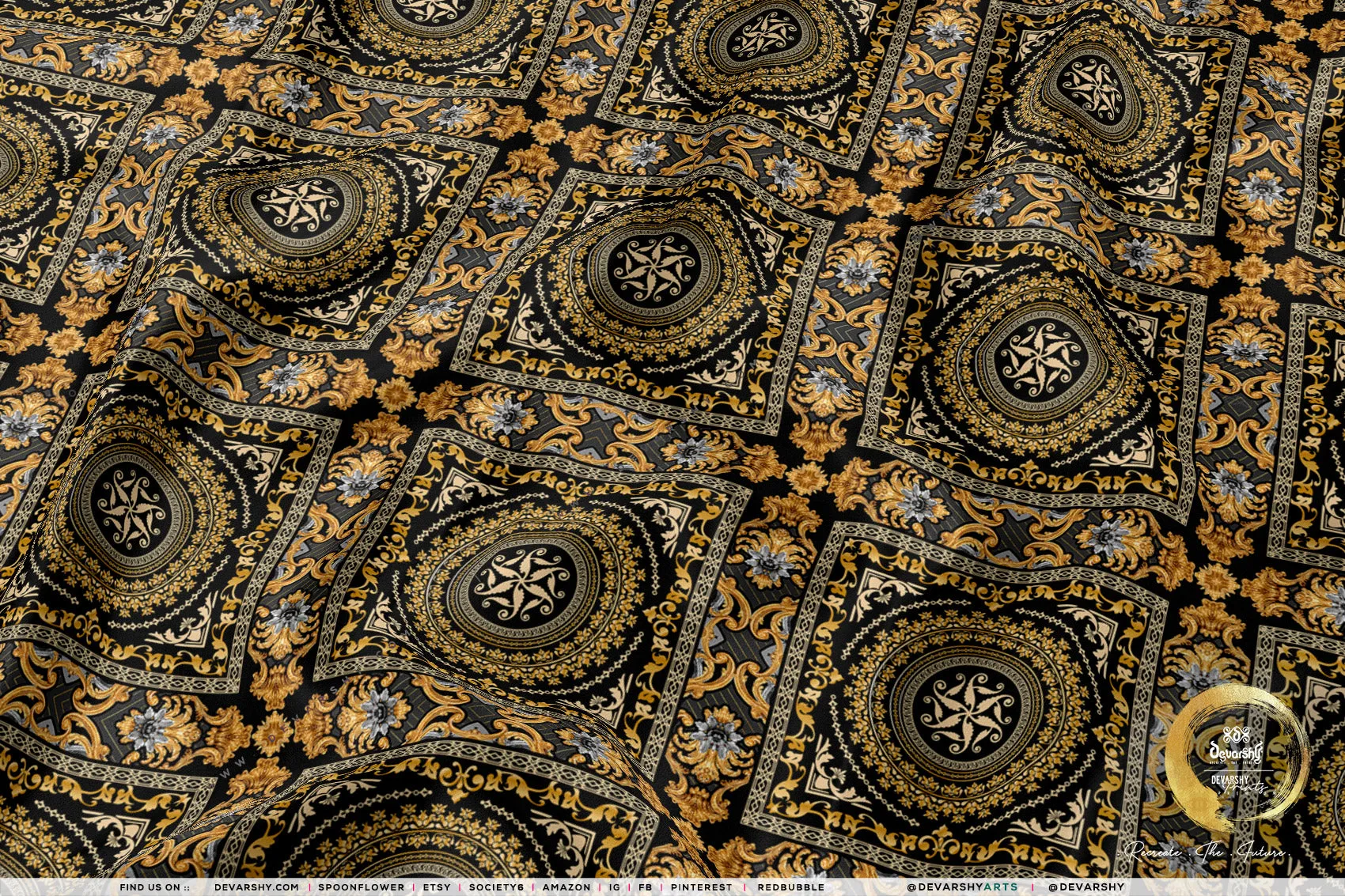 Baroque Gold Upholstery Fabric 3meters 9 Designs & 12 Furnishing Fabrics Decorative Fabric By the Yard | 021