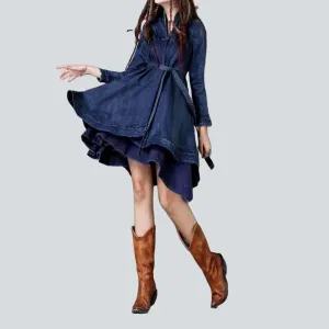 Bell-shaped denim dress