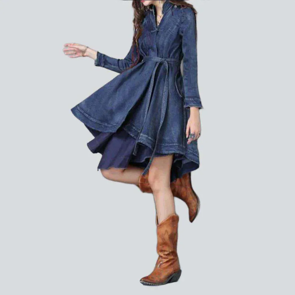 Bell-shaped denim dress