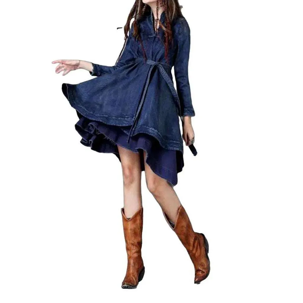 Bell-shaped denim dress