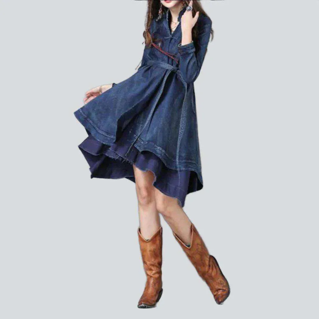 Bell-shaped denim dress