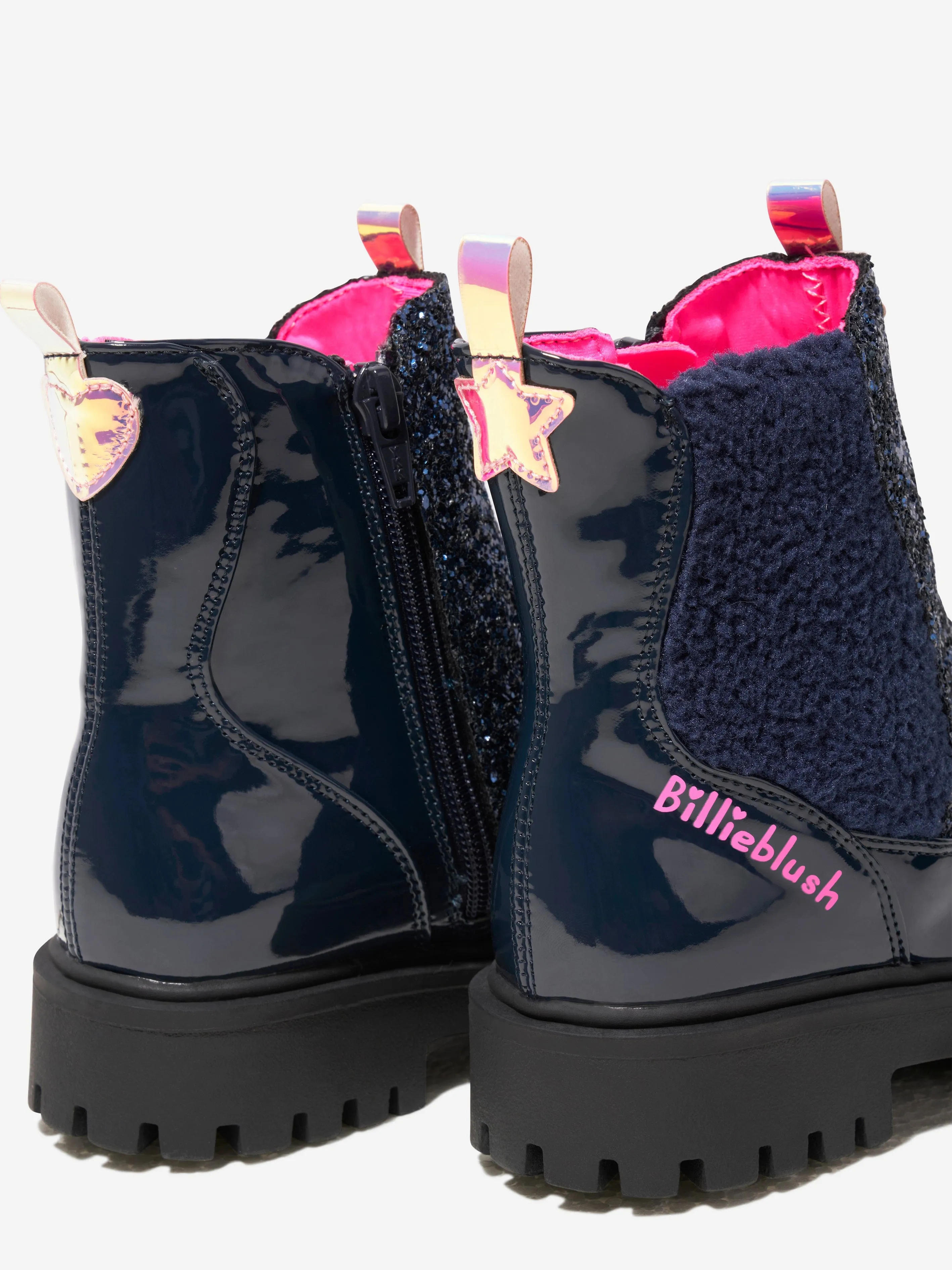 Billieblush Girls Glittery Ankle Boots in Navy