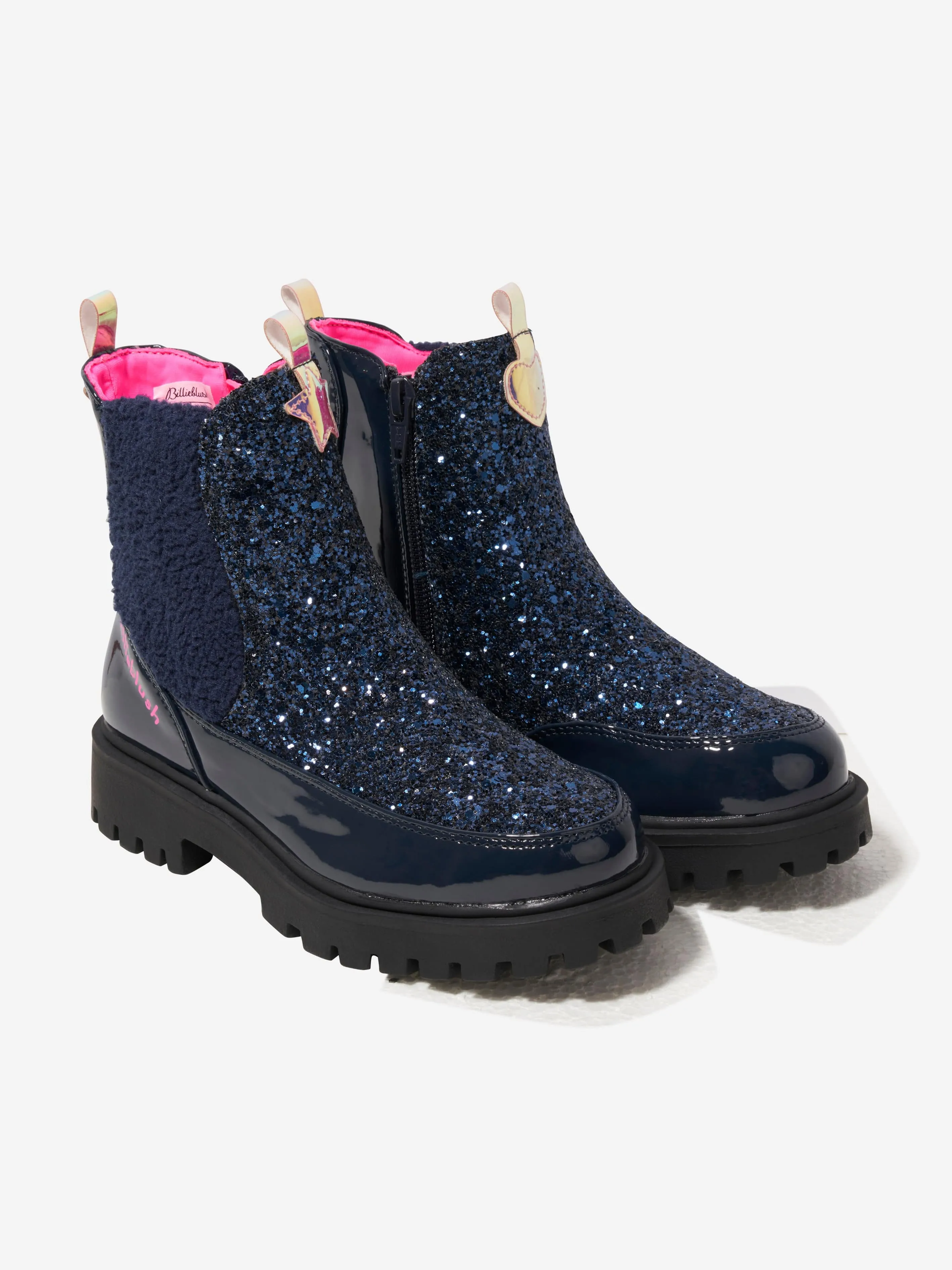 Billieblush Girls Glittery Ankle Boots in Navy