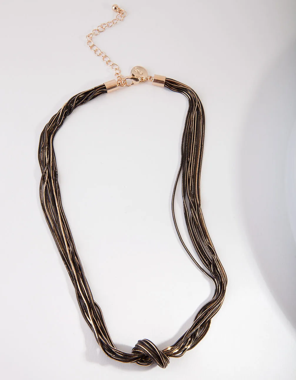 Black Chain Knot Tie Necklace