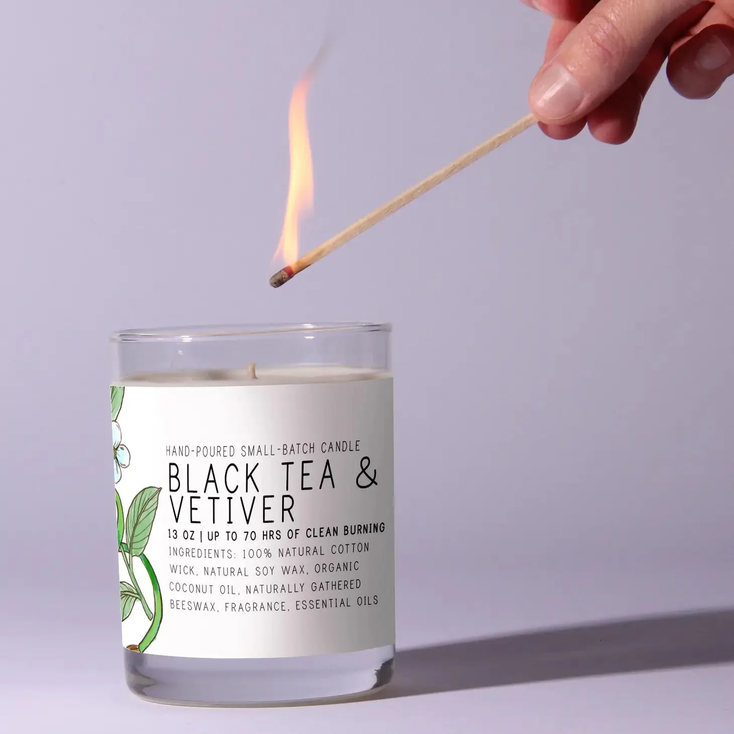 Black Tea Vetiver 7oz Just Bee Candle