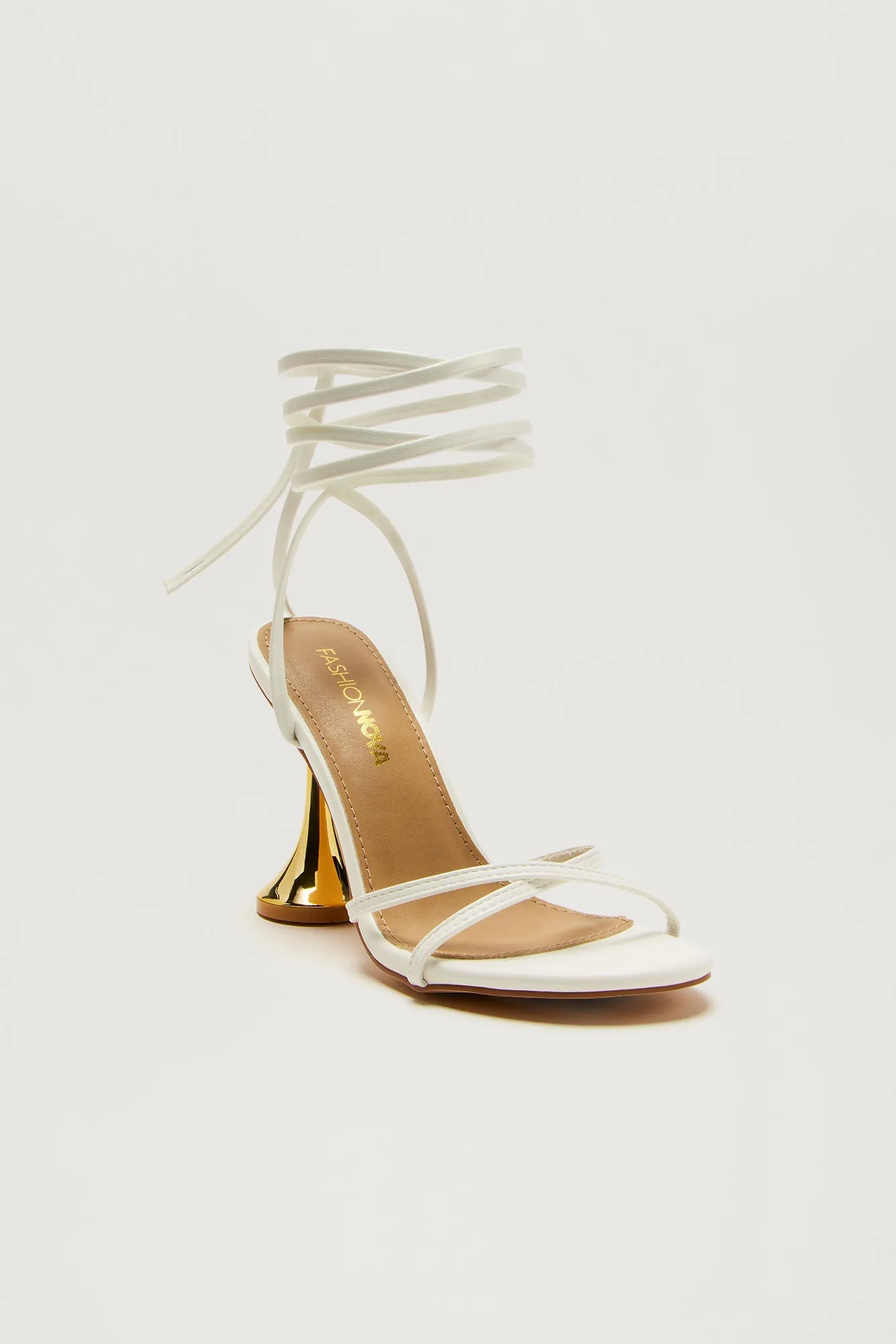 Blind Love Wrap Up Heels - White