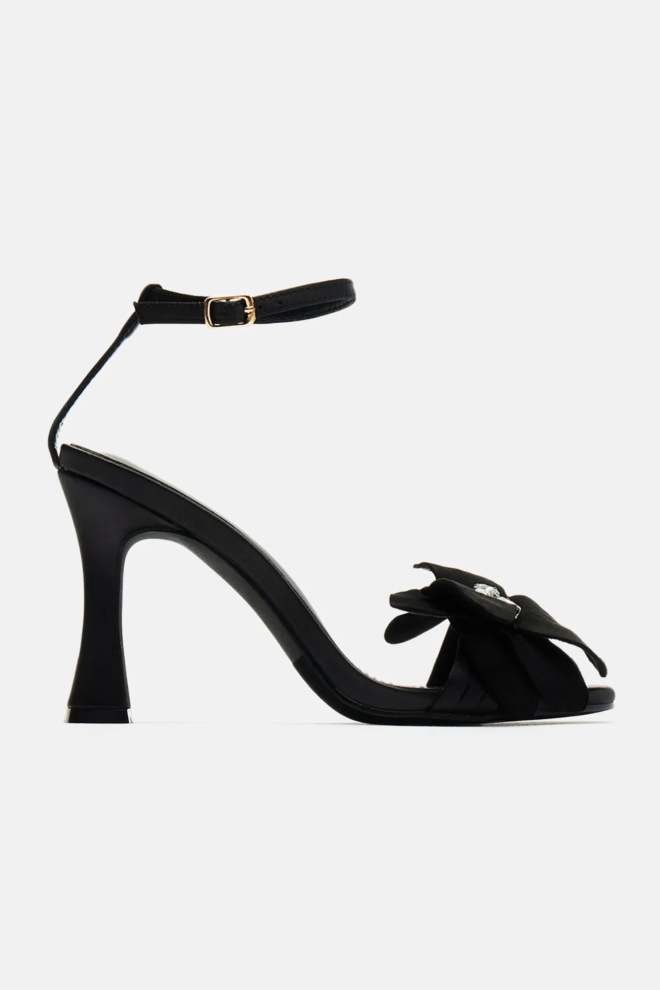 Blossoming For You Heeled Sandals - Black