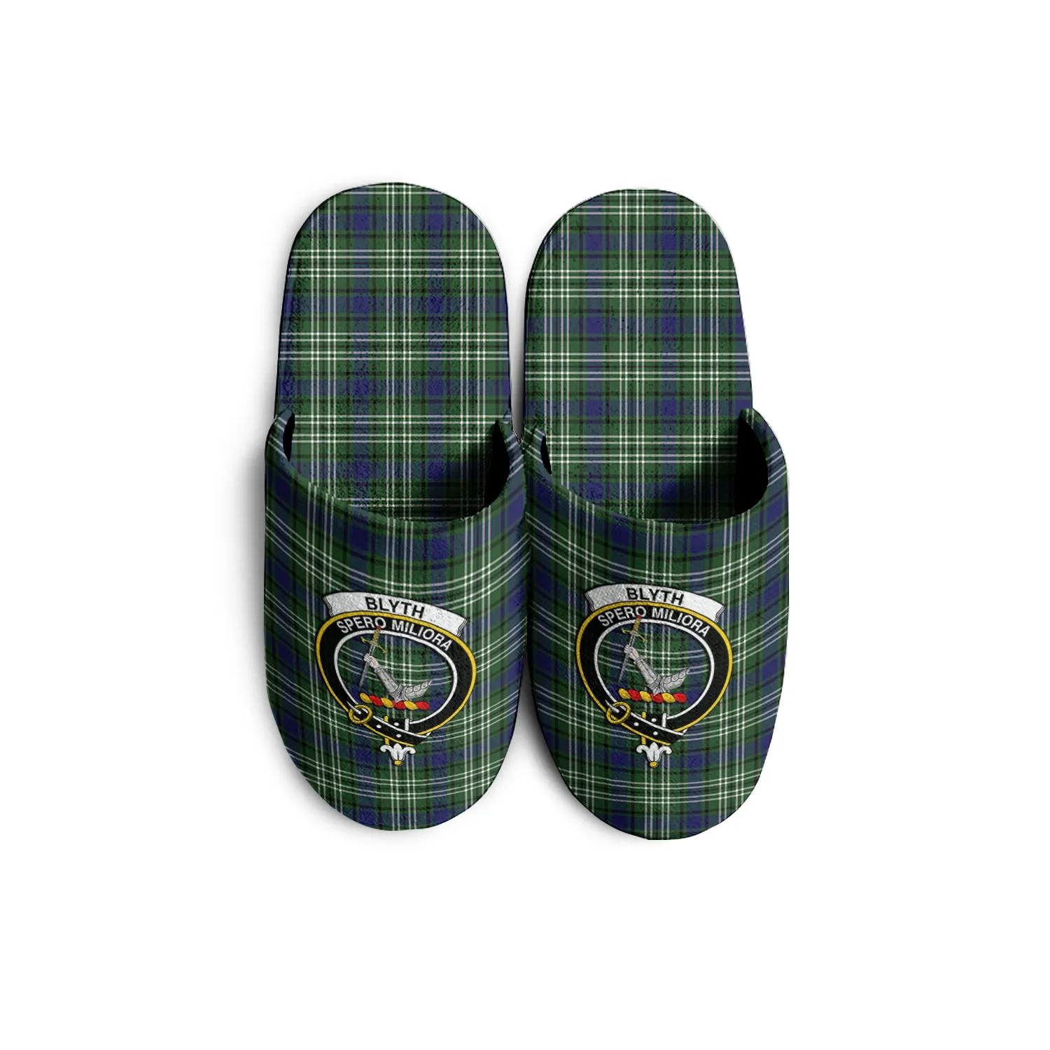 Blyth Tartan Home Slippers with Family Crest