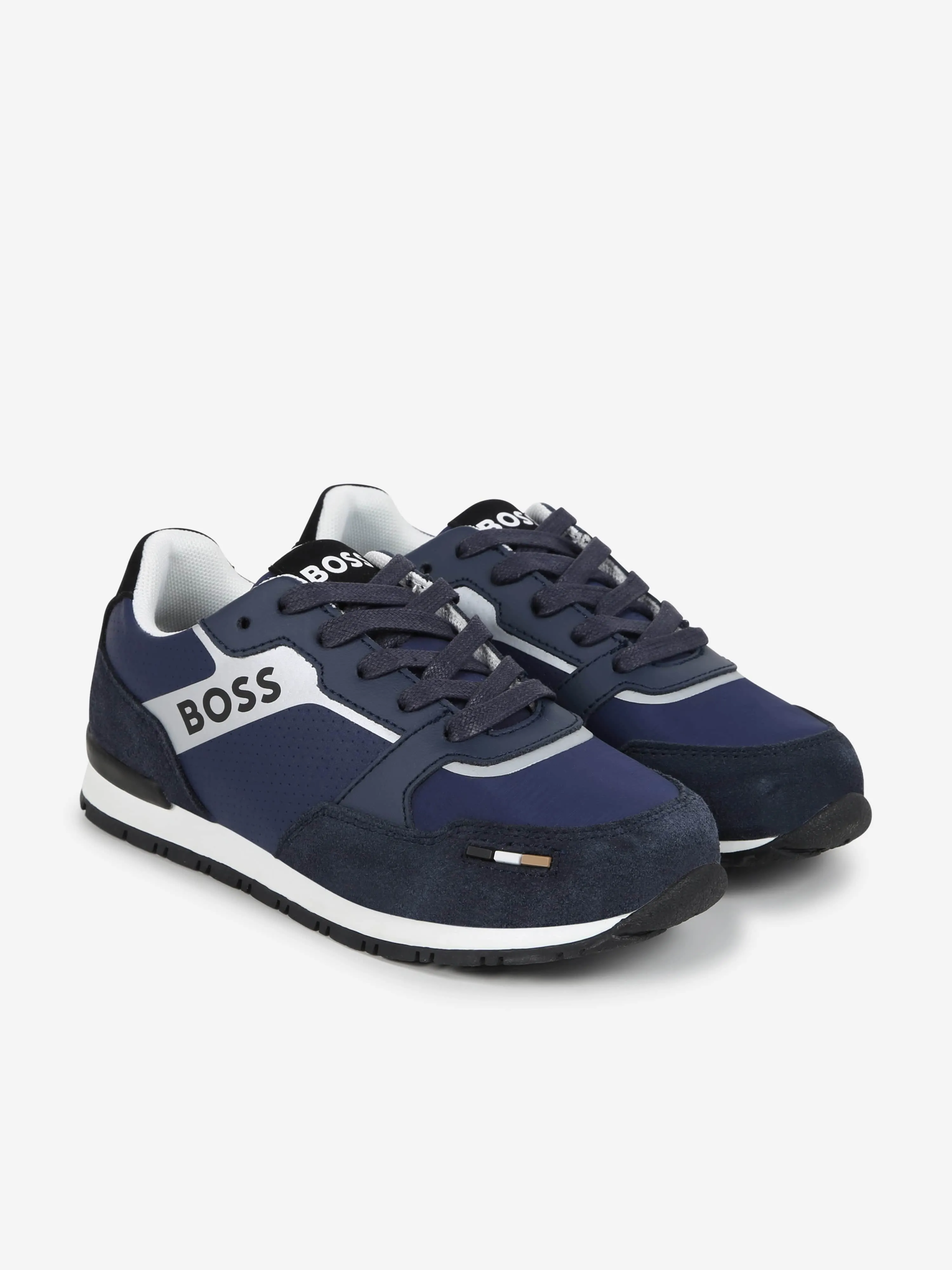 BOSS Boys Retro Runner Trainers in Blue