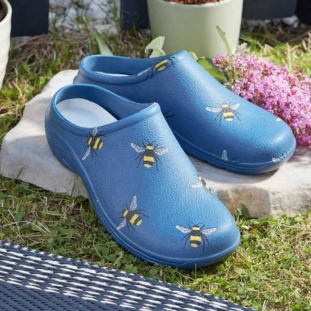 Briers Comfi Navy Bees Clogs - Size 8