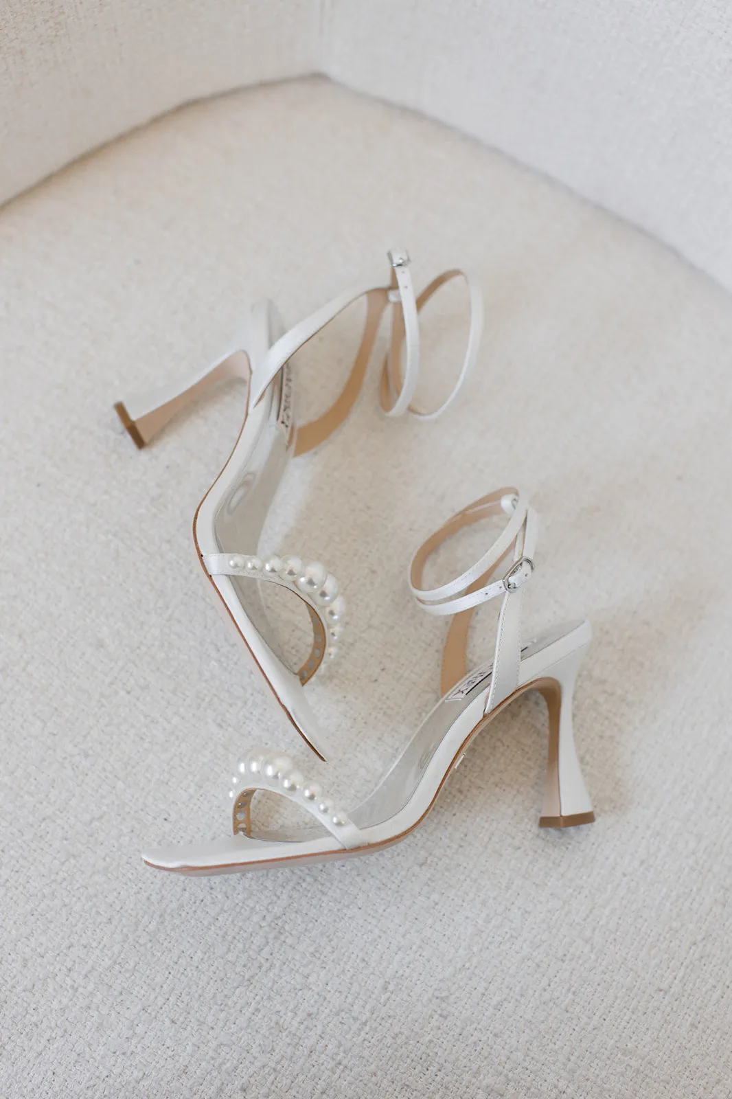 Cailey - Strappy Stiletto Sandal with Pearl Vamp - Soft White