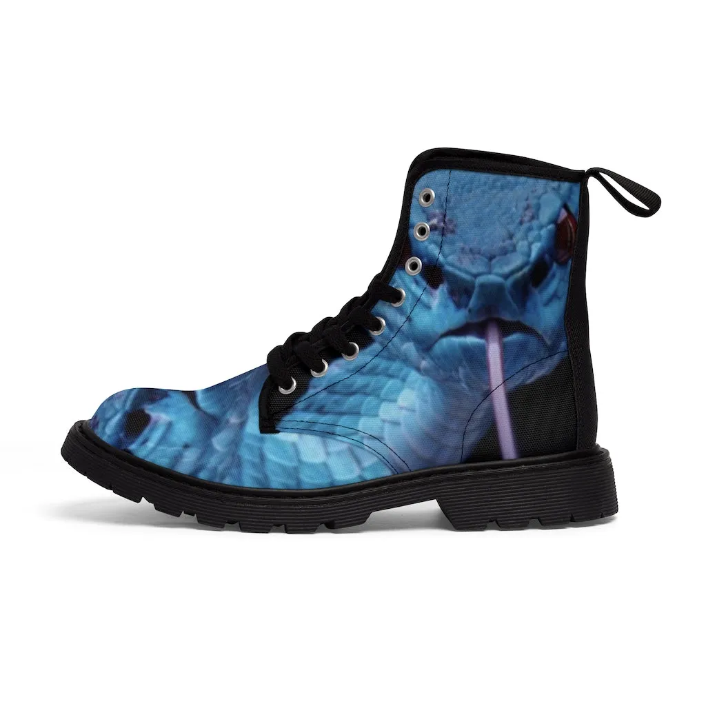 Canvas Boots AL BLUE DESIGNED Blue Snake