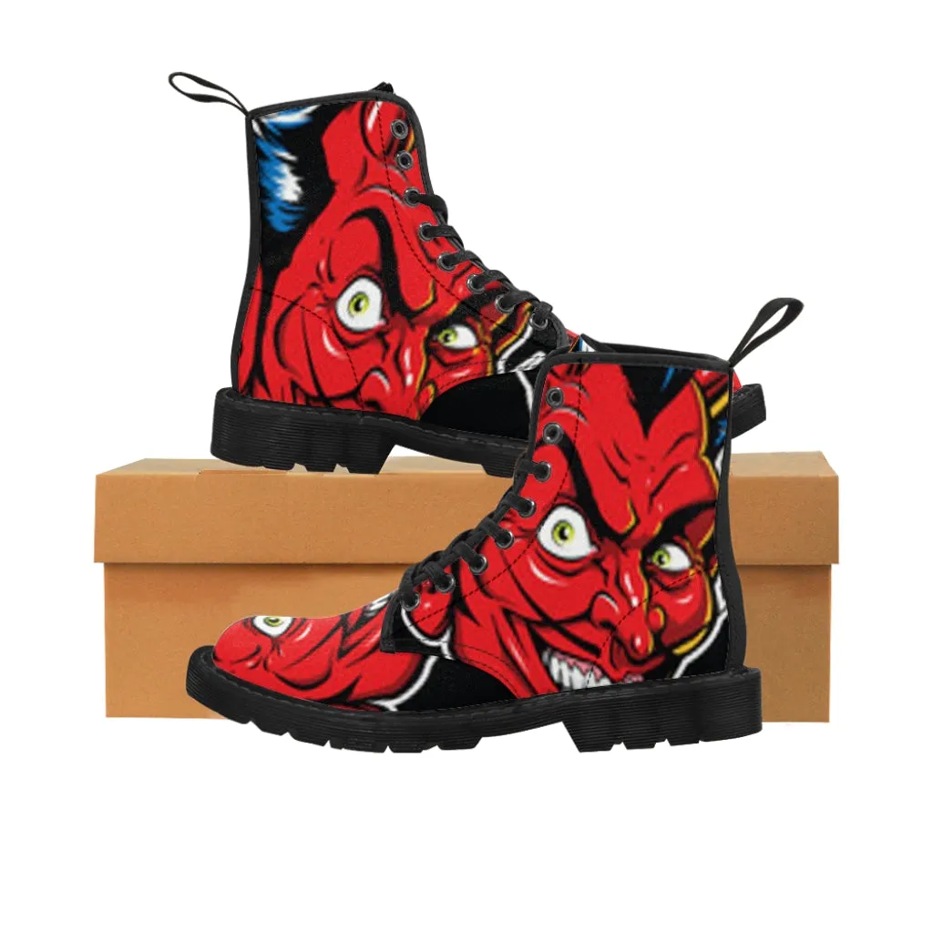 Canvas Boots  AL BLUE DESIGNED RED DEVIL