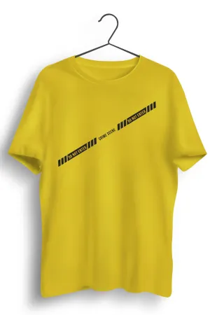 Crime Scene Graphic Printed Yellow Tshirt