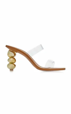 Cult Gaia Meta Heel PVC Sandals Gold