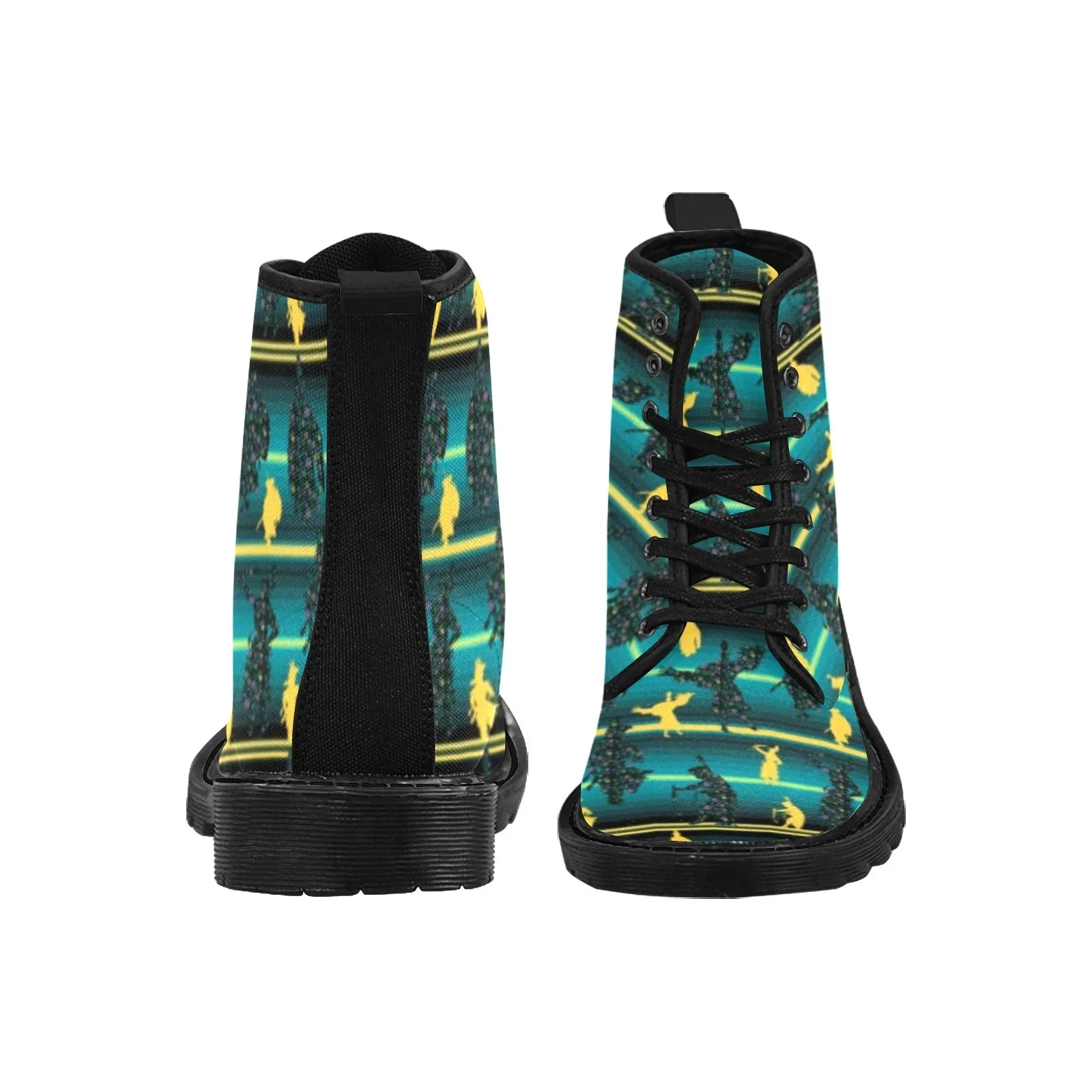 Dancers Inspire Green Boots for Men (Black)