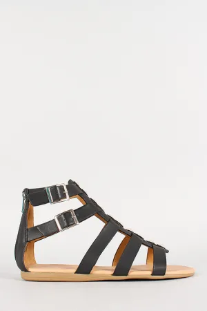 Dollhouse Pyramid Studded Gladiator Open Toe Flat Sandal