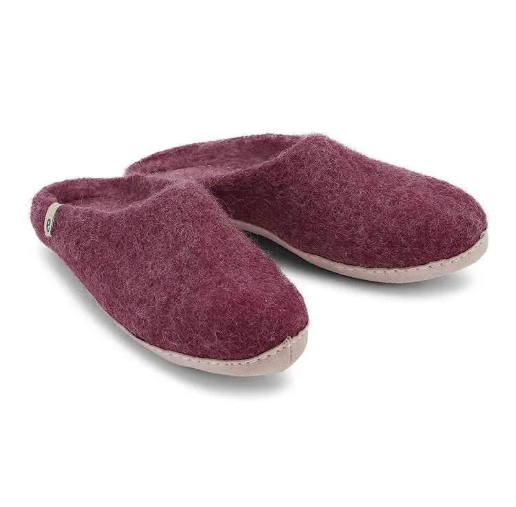 Egos Copenhagen Natural Wool Slippers Bordeaux