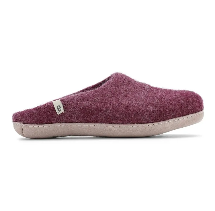 Egos Copenhagen Natural Wool Slippers Bordeaux