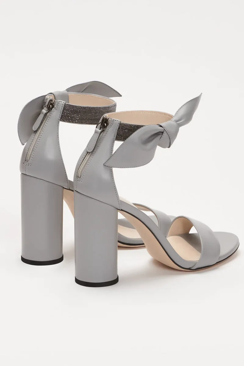 Ester Heeled Leather Sandals in Rock Grey