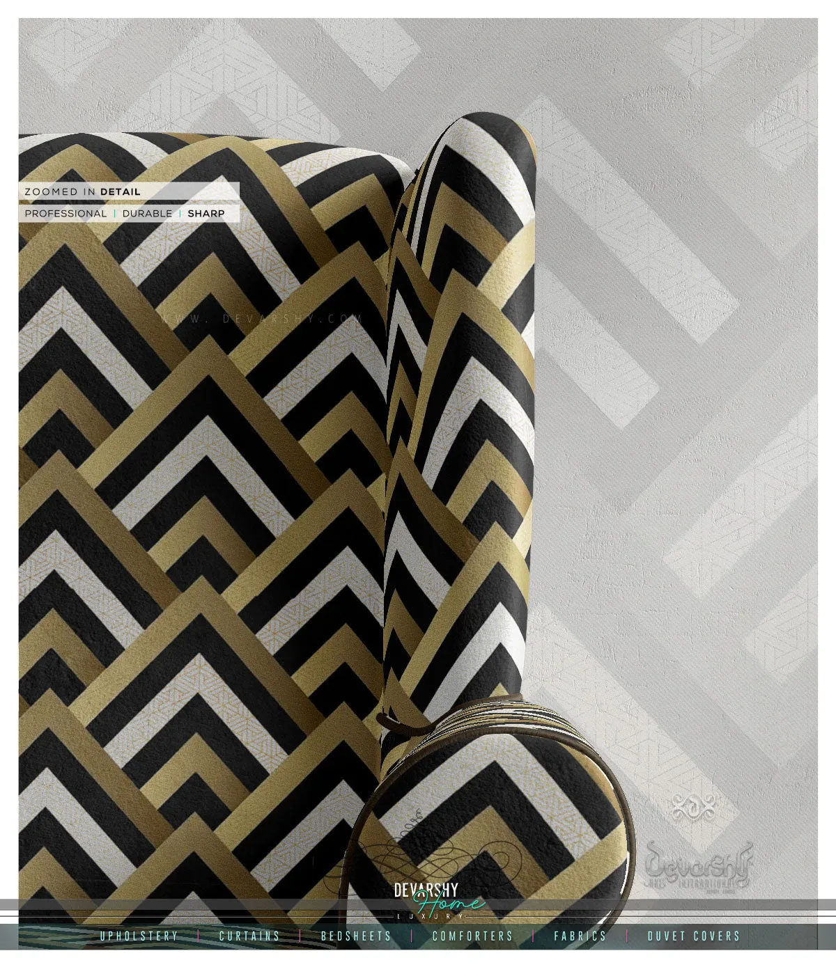 Euclidean Upholstery Fabric 3meters 4 Abstract Designs & 12 Furnishing Fabrics Zigzag Pattern Fabric by the yard | D20080