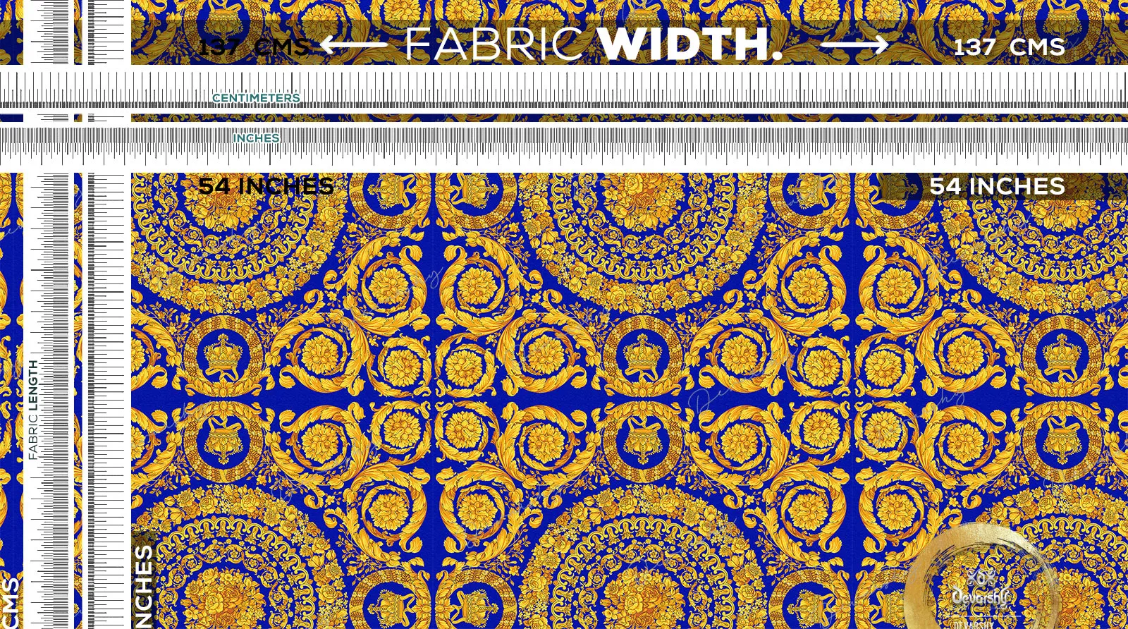 Golden Baroque Upholstery Fabric 3meters 4 Colors & 12 Furnishing Fabric Options Decorative Fabric by the yard | D20049