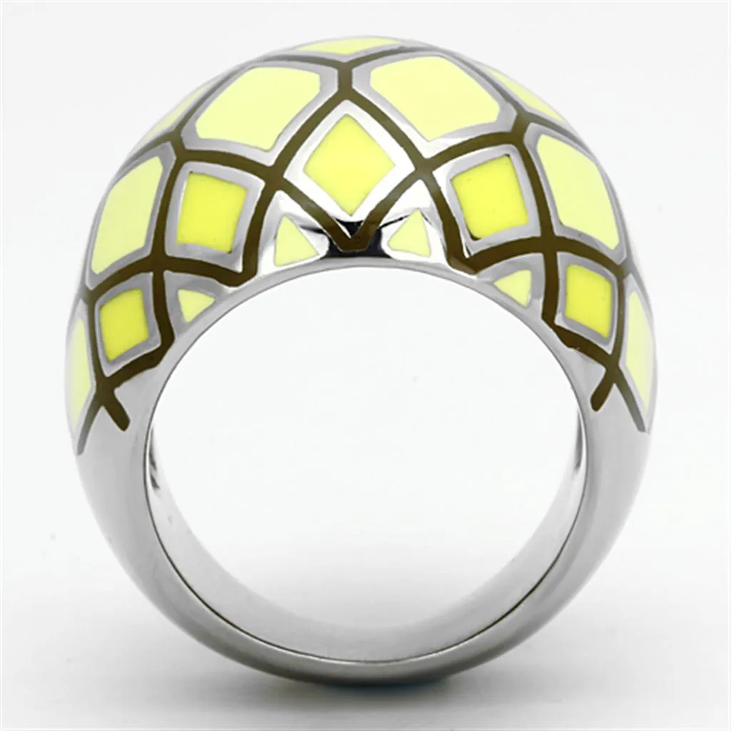 High polished (no plating) Stainless Steel Ring with Epoxy in Multi Color for Women Style TK1173