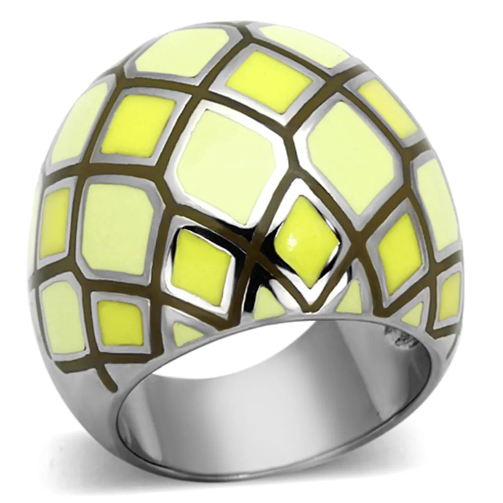 High polished (no plating) Stainless Steel Ring with Epoxy in Multi Color for Women Style TK1173