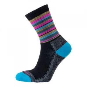 Horizon Women's Premium Micro Crew Socks - Anthracite/Raspberry