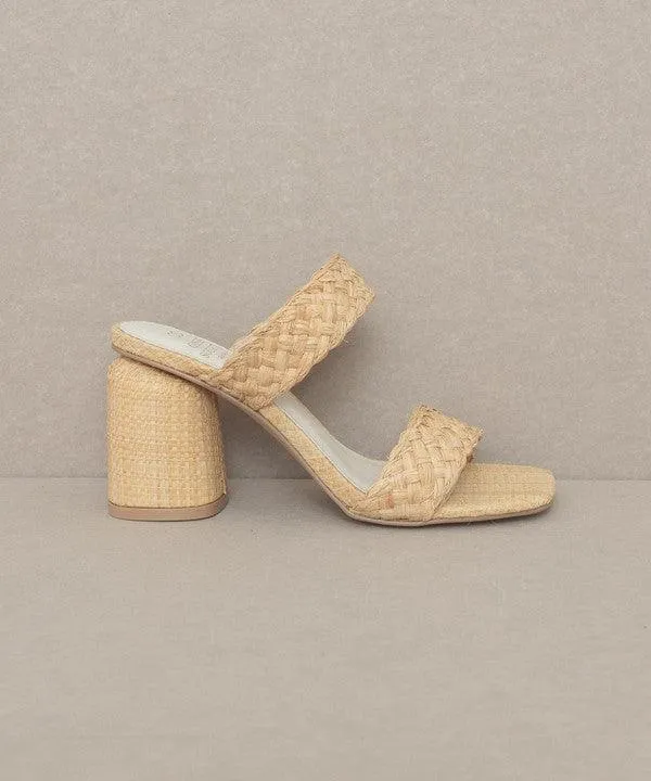 Kayla Raffia Sandal Heel