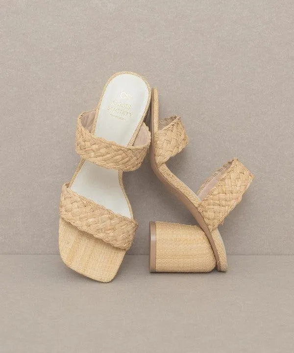 Kayla Raffia Sandal Heel