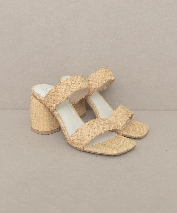 Kayla Raffia Sandal Heel