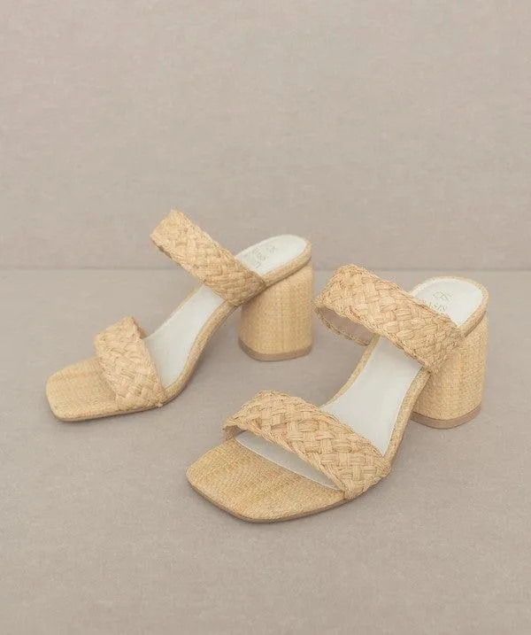 Kayla Raffia Sandal Heel