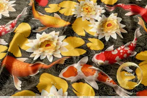 KOI FISH Upholstery Fabric 3meters 9 Designs & 12 Furnishing Fabrics Colorful Fish Fabric By the Yard  | 049