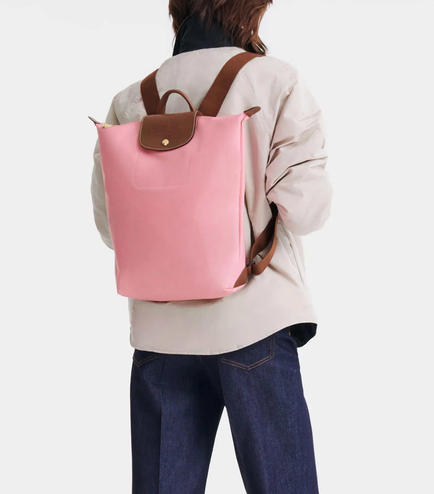 Le Pliage Original Medium Backpack in Marshmallow White