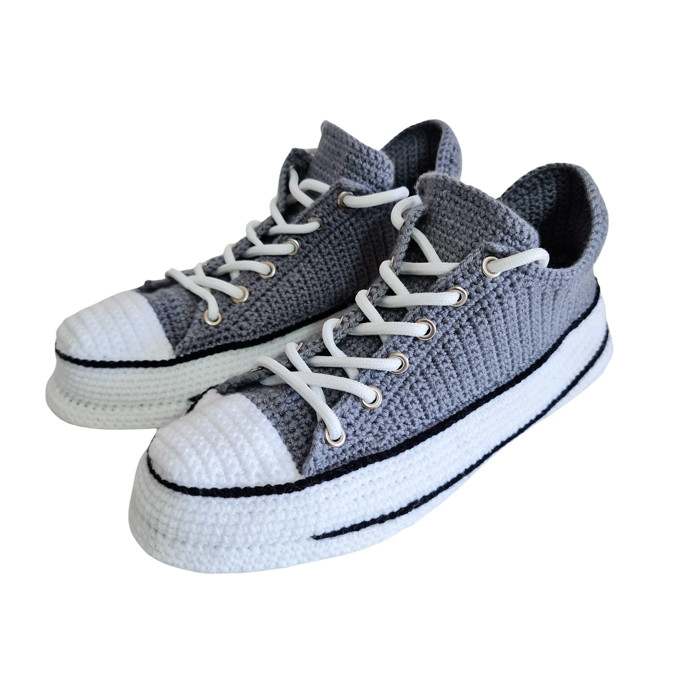 Low Tops Gray Converse Slippers Custom Sneakers Crochet Shoes